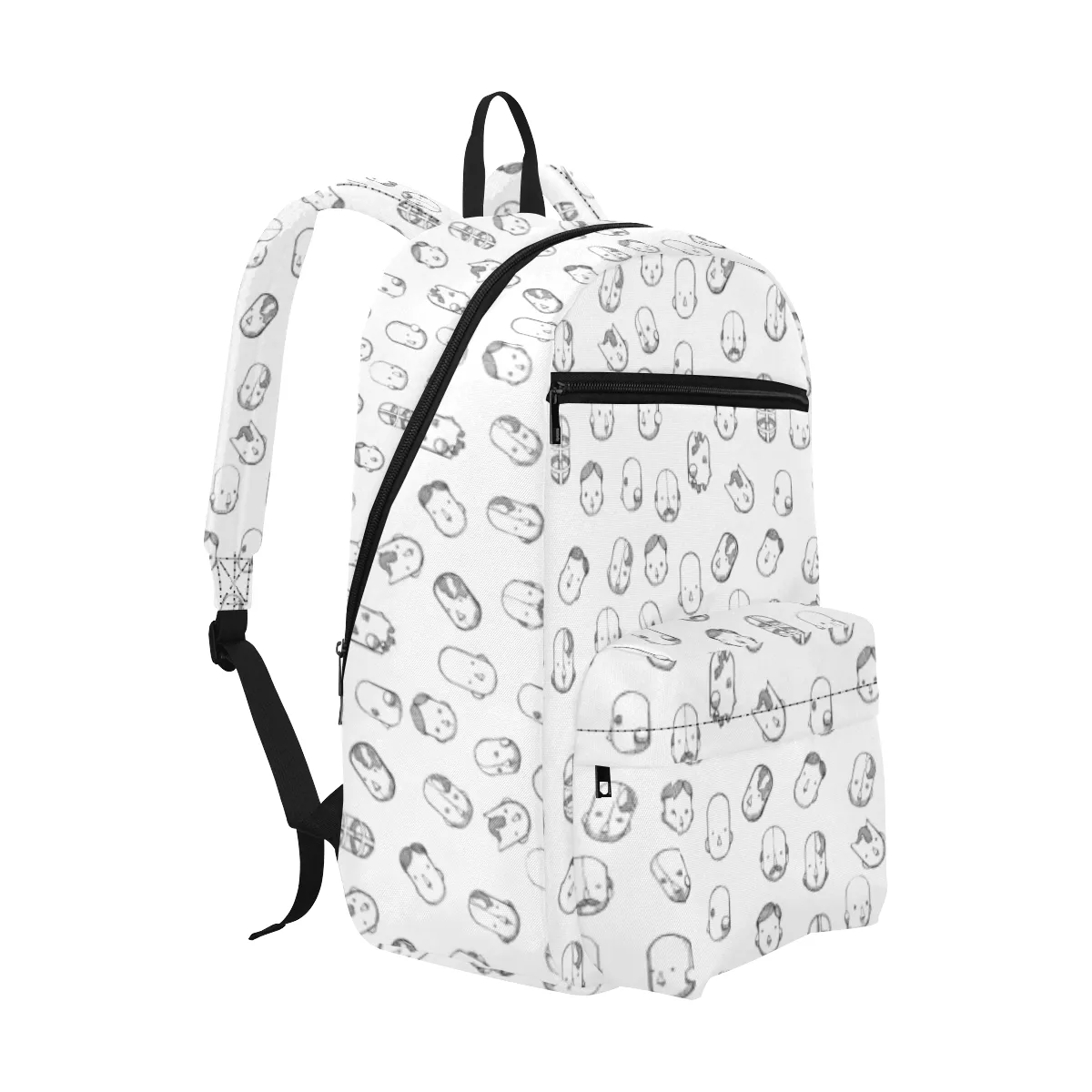 Robot Heads Pattern Large Capacity Travel Backpack