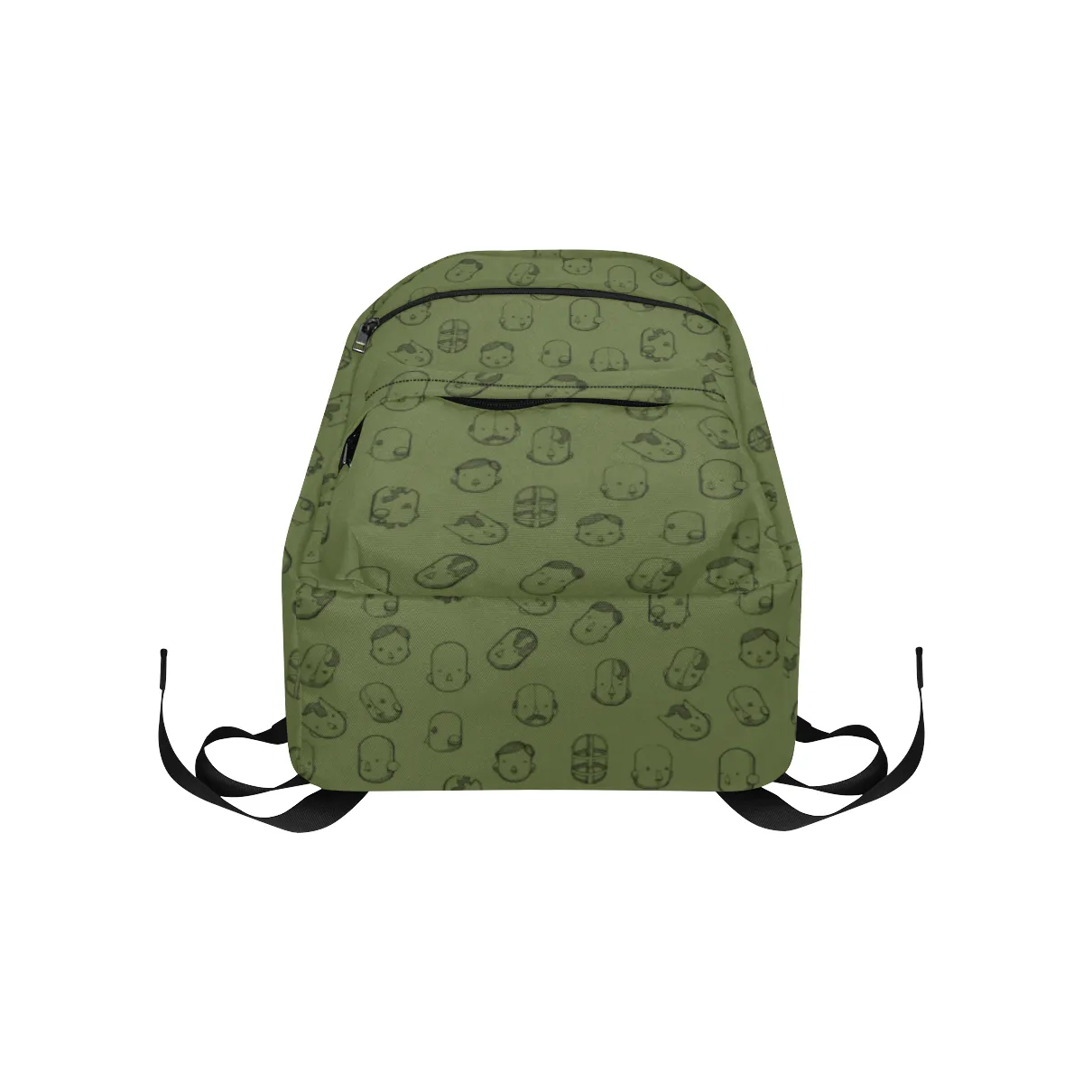 Robot Heads Pattern Large Capacity Travel Backpack