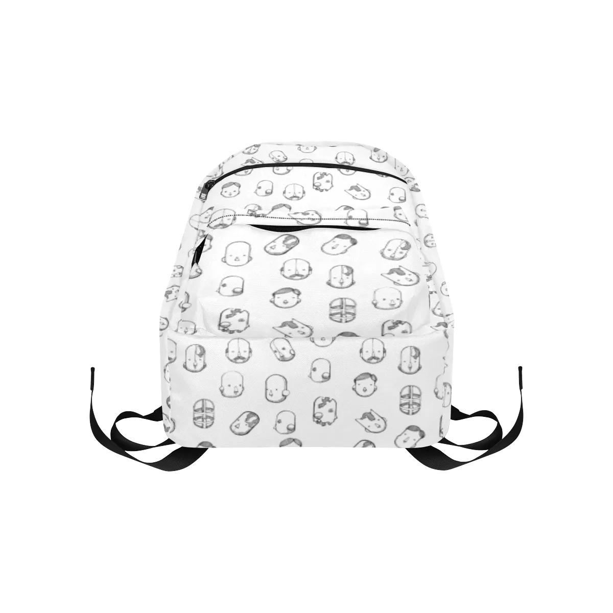 Robot Heads Pattern Large Capacity Travel Backpack