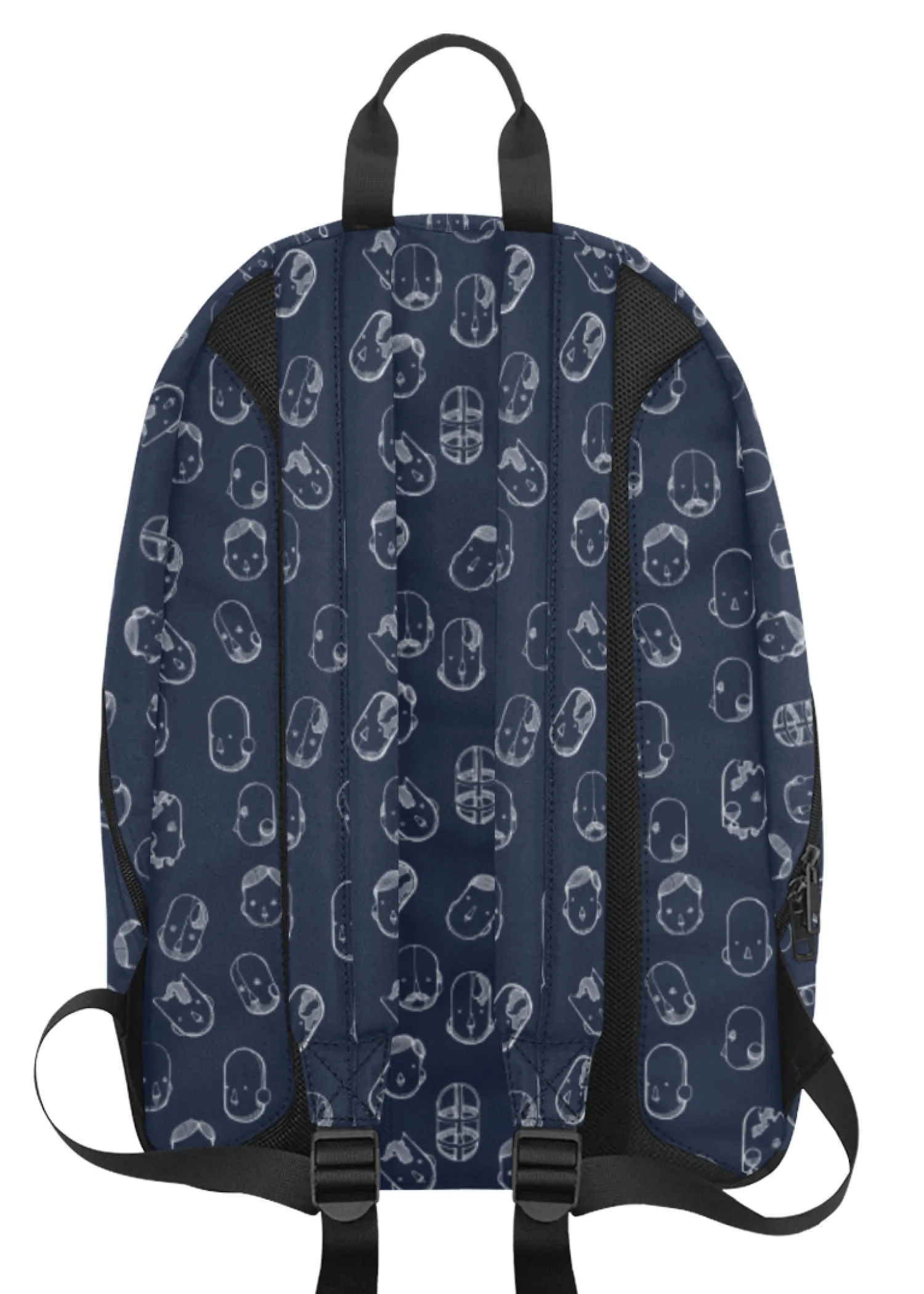 Robot Heads Pattern Large Capacity Travel Backpack