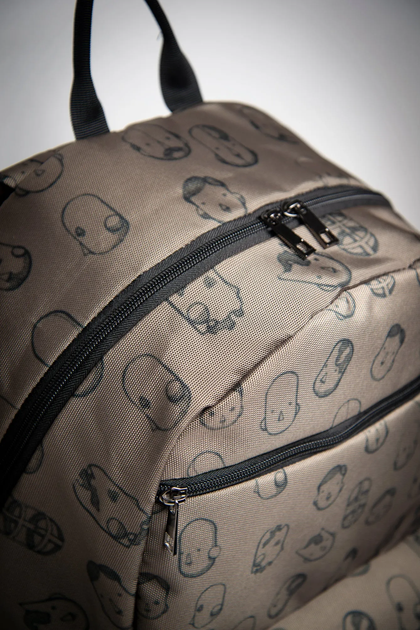 Robot Heads Pattern Large Capacity Travel Backpack