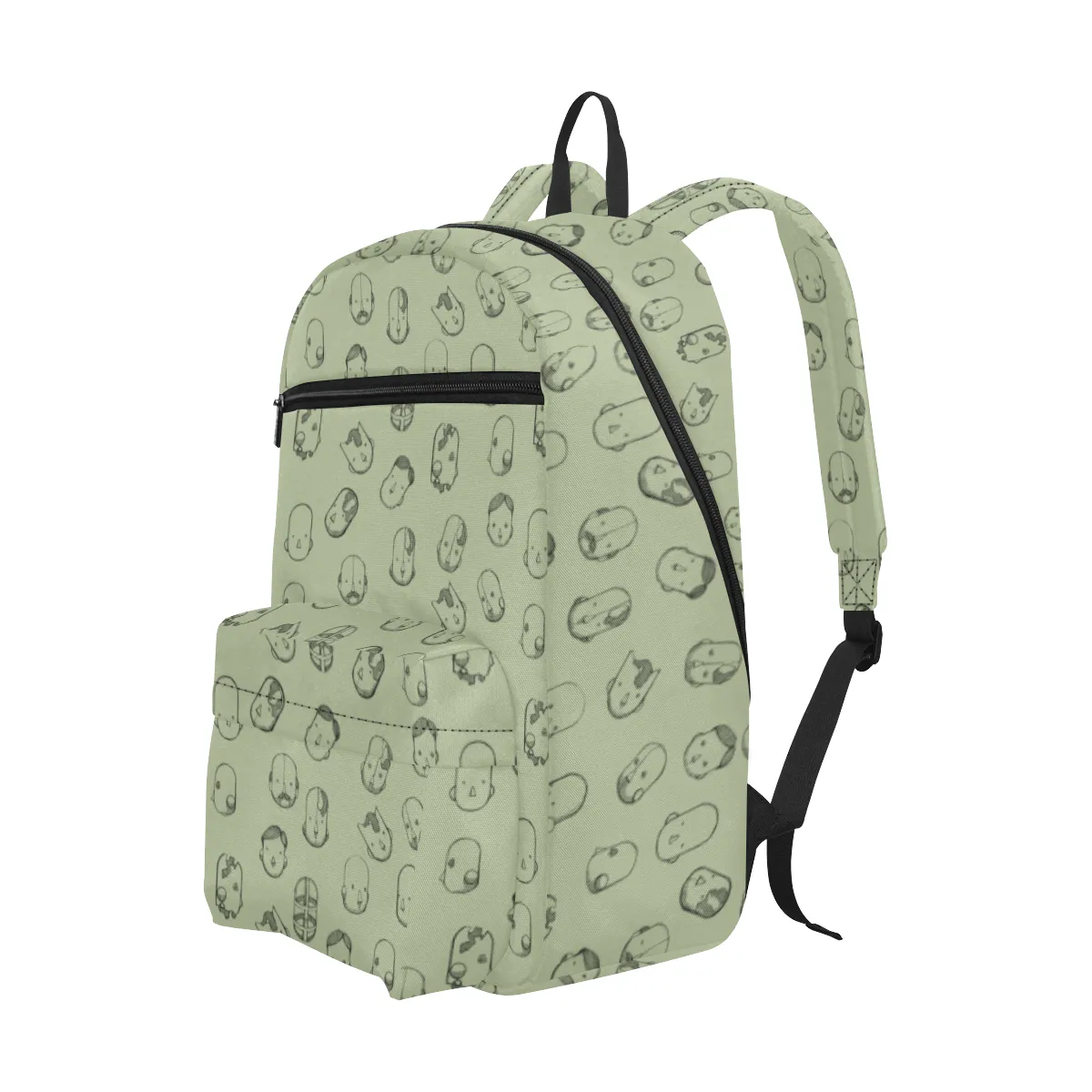 Robot Heads Pattern Large Capacity Travel Backpack