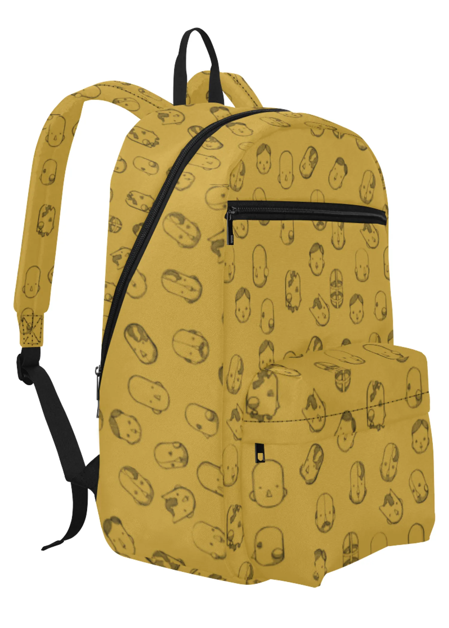 Robot Heads Pattern Large Capacity Travel Backpack