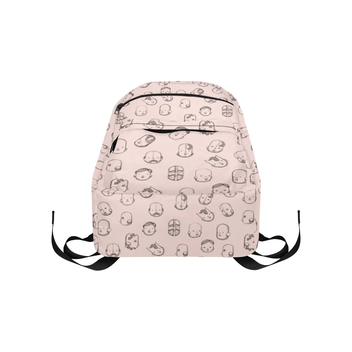 Robot Heads Pattern Large Capacity Travel Backpack