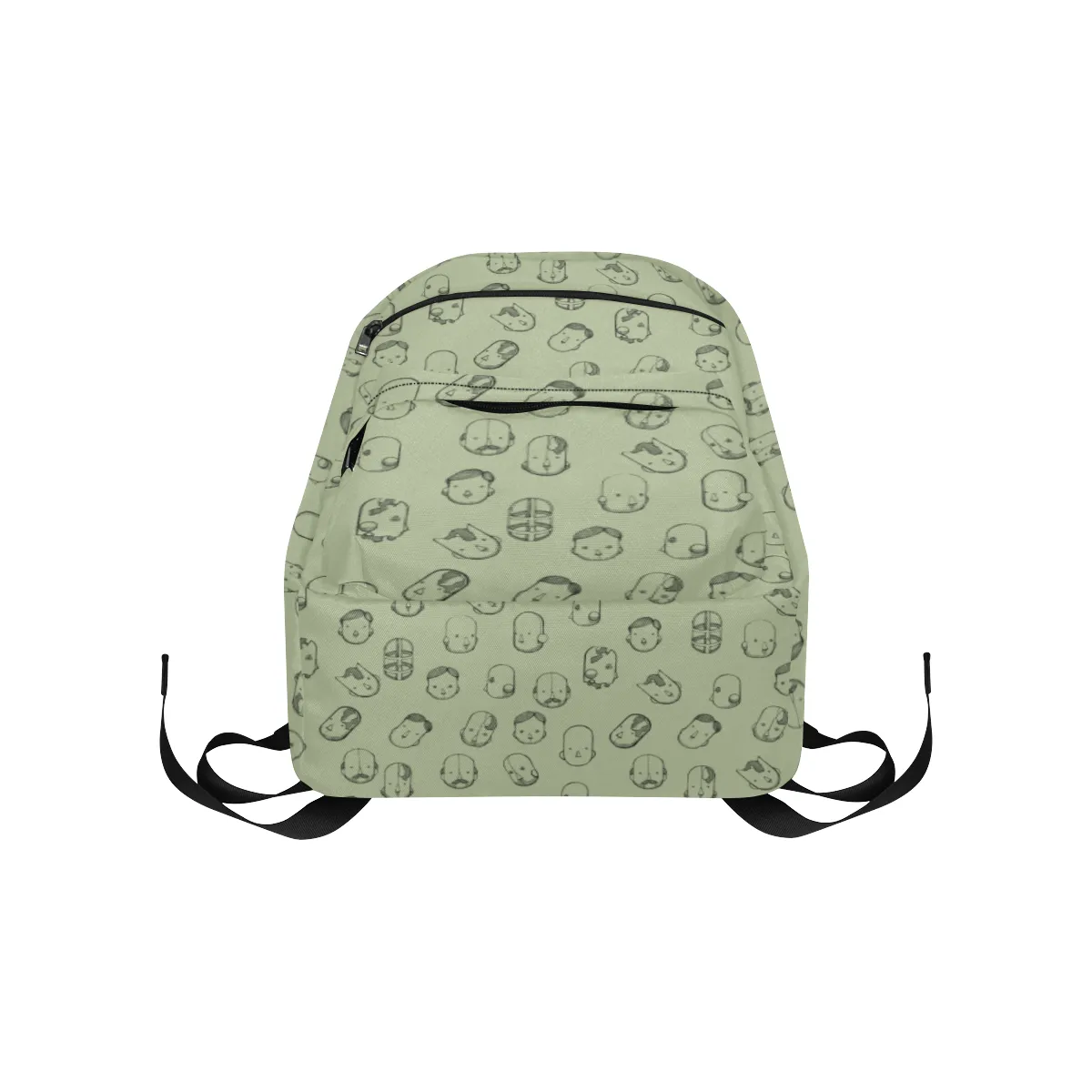 Robot Heads Pattern Large Capacity Travel Backpack