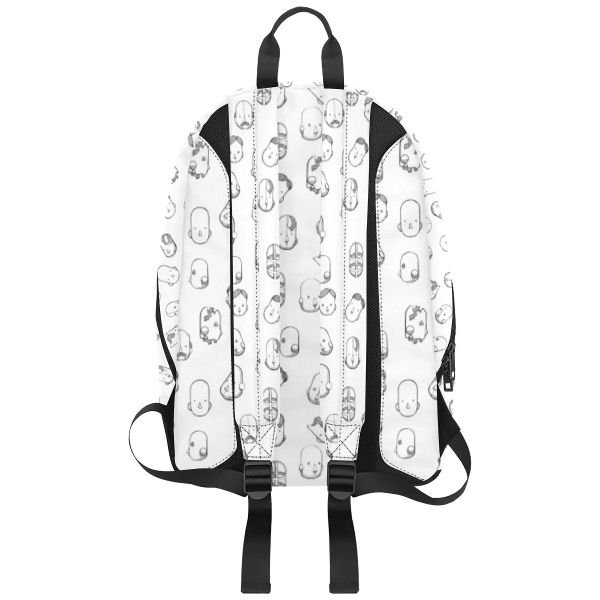 Robot Heads Pattern Large Capacity Travel Backpack