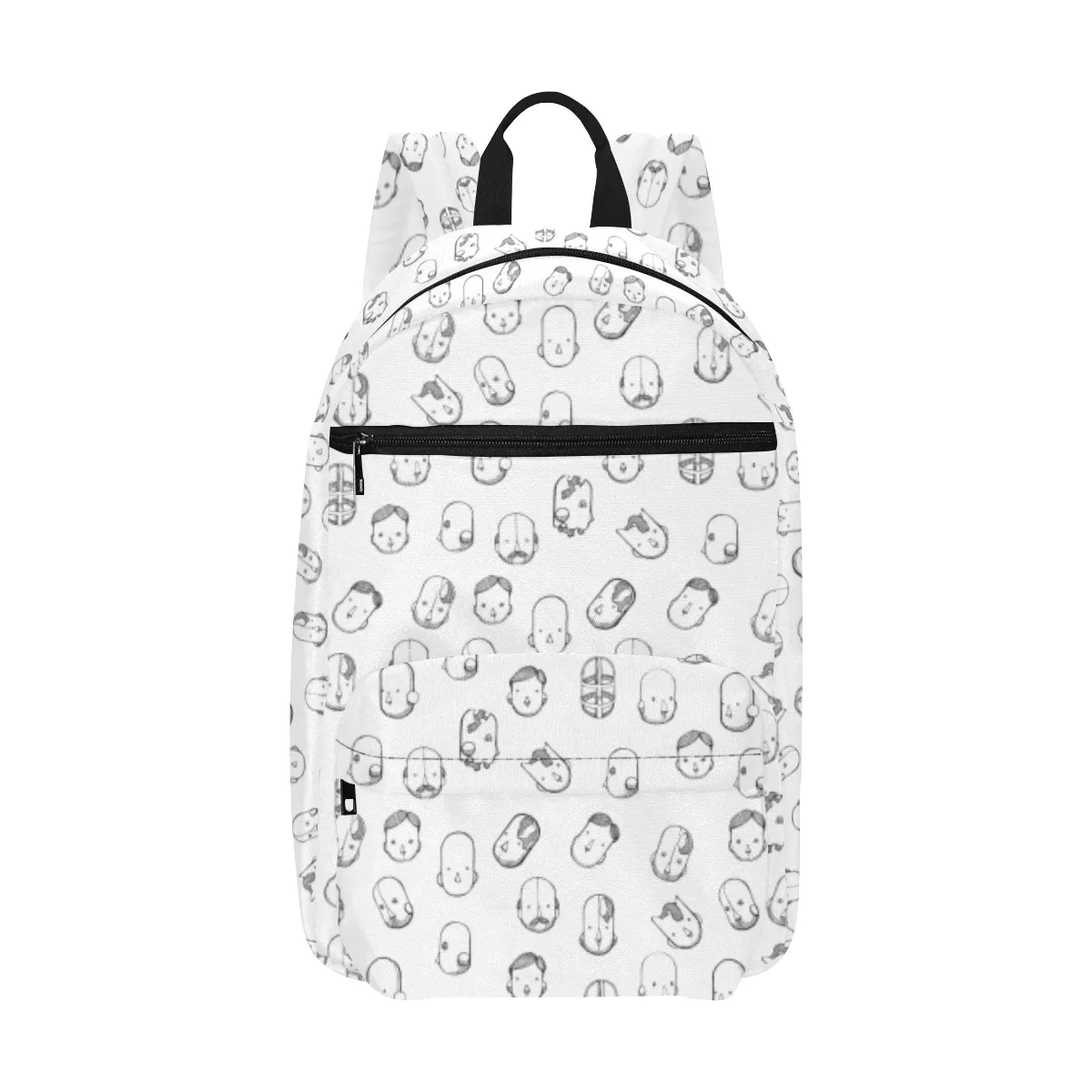 Robot Heads Pattern Large Capacity Travel Backpack