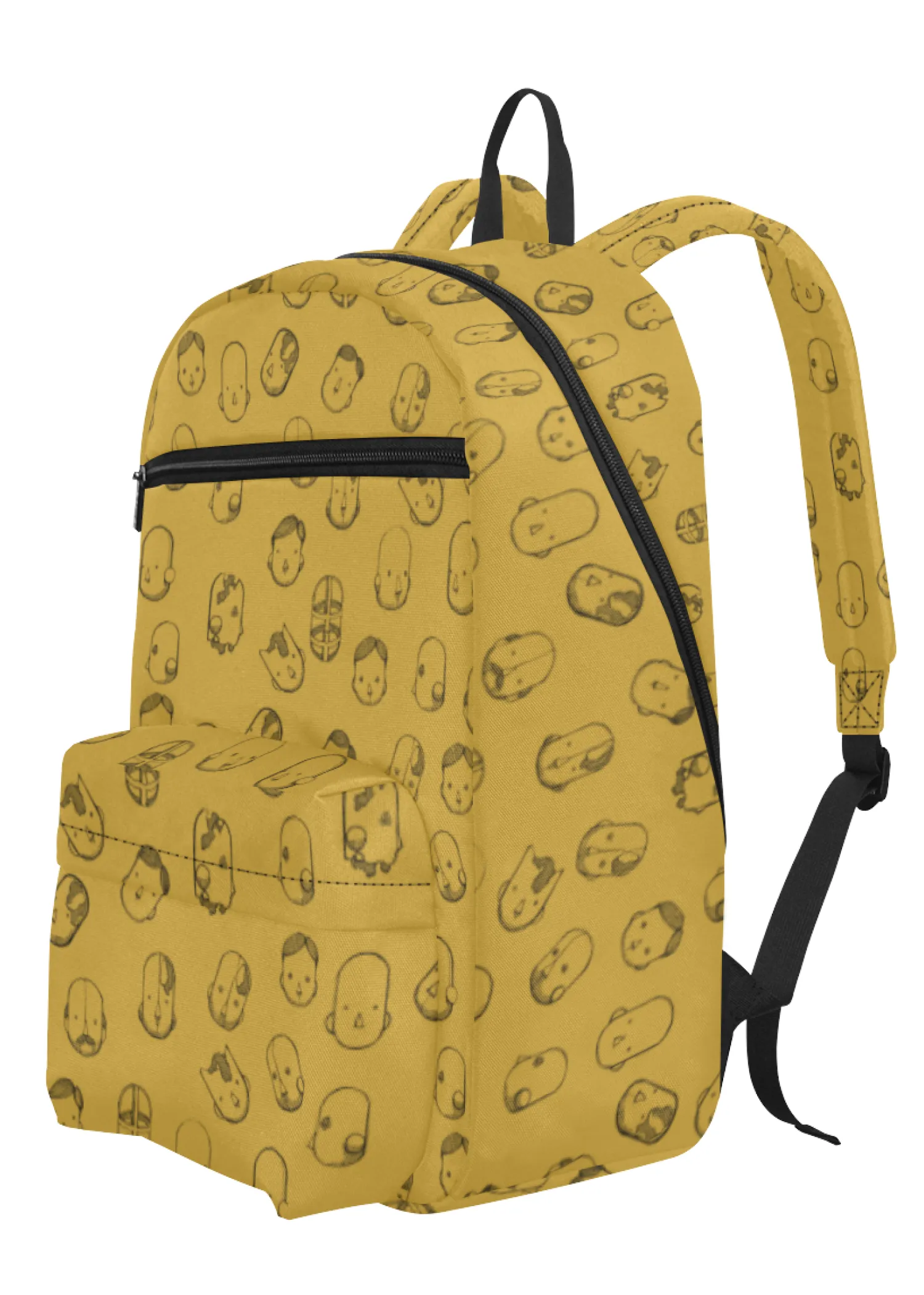 Robot Heads Pattern Large Capacity Travel Backpack