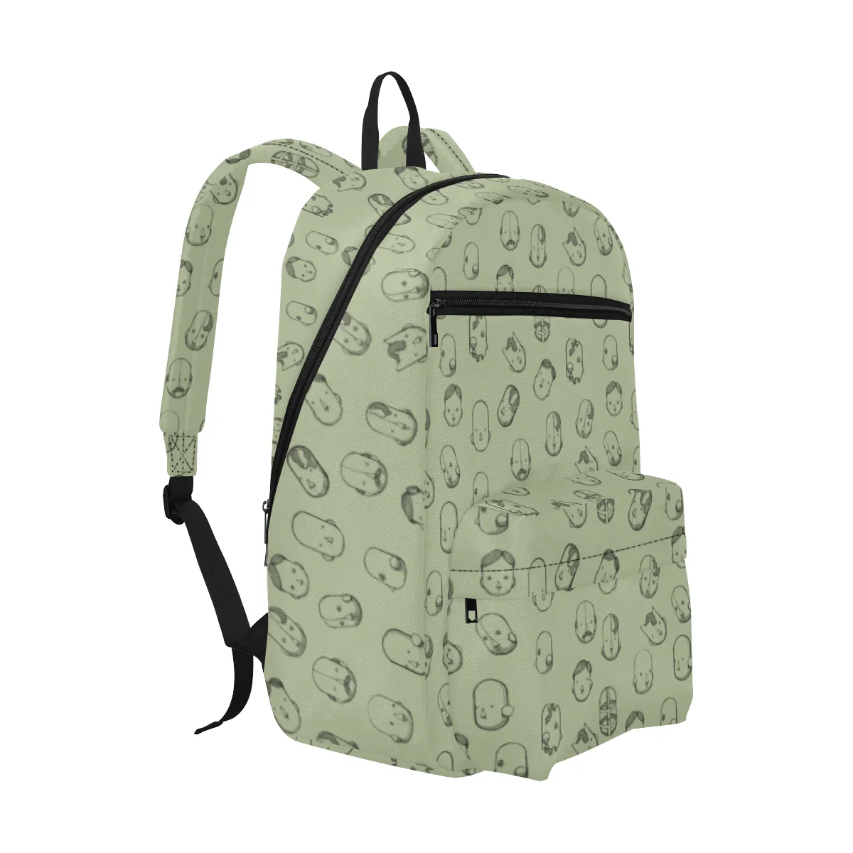 Robot Heads Pattern Large Capacity Travel Backpack