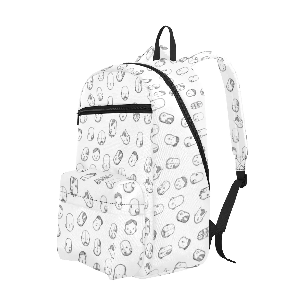 Robot Heads Pattern Large Capacity Travel Backpack