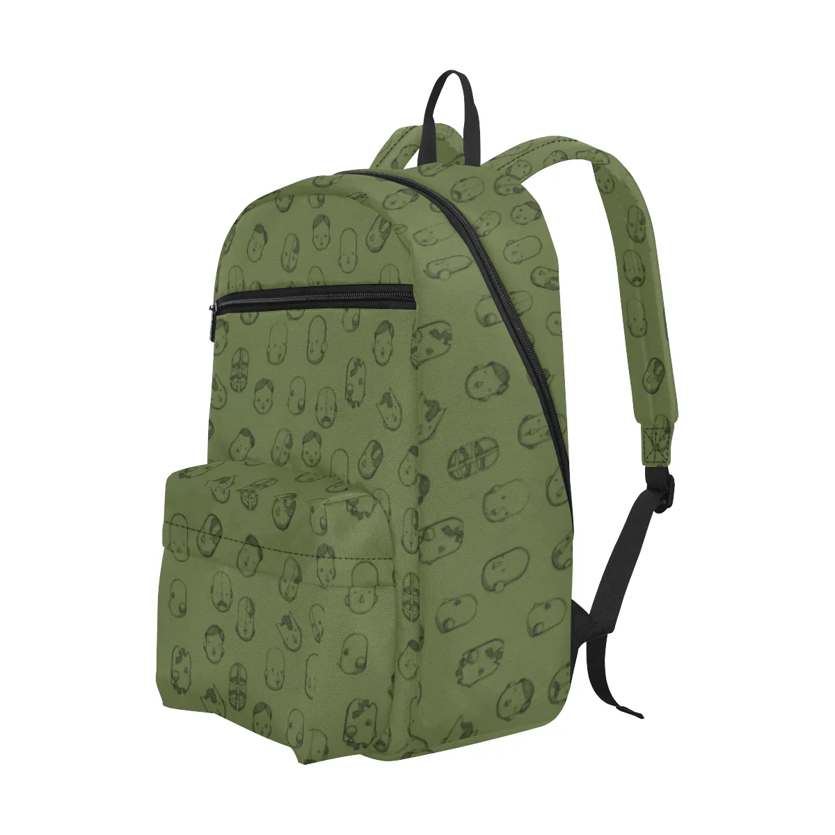 Robot Heads Pattern Large Capacity Travel Backpack