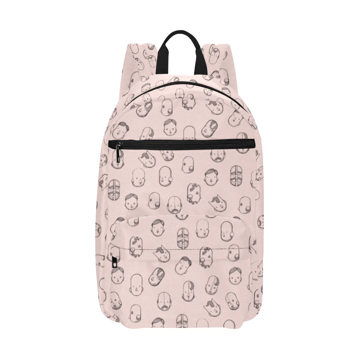 Robot Heads Pattern Large Capacity Travel Backpack