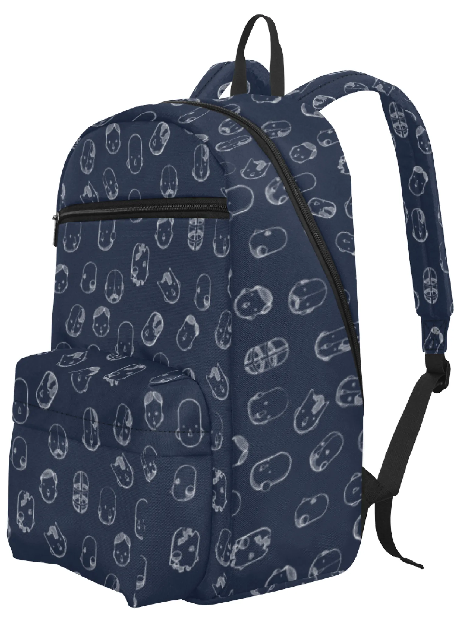 Robot Heads Pattern Large Capacity Travel Backpack