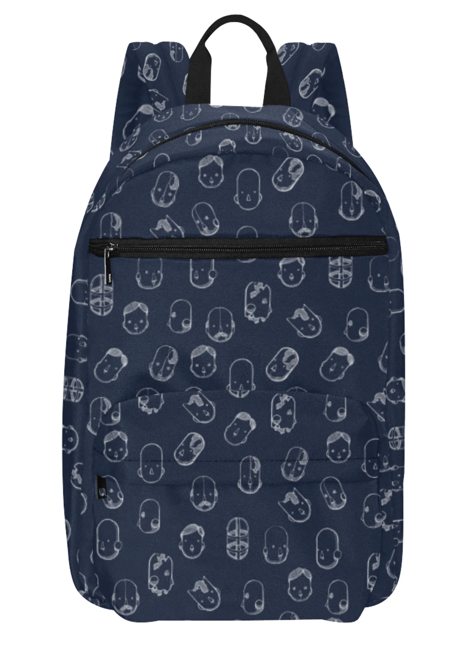 Robot Heads Pattern Large Capacity Travel Backpack