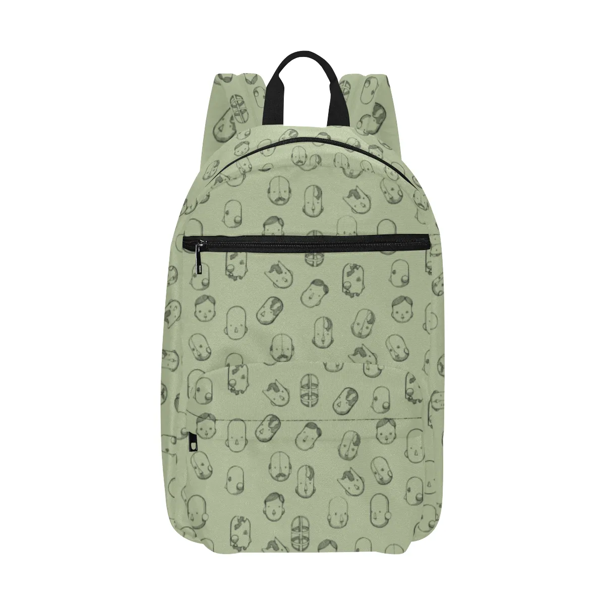 Robot Heads Pattern Large Capacity Travel Backpack