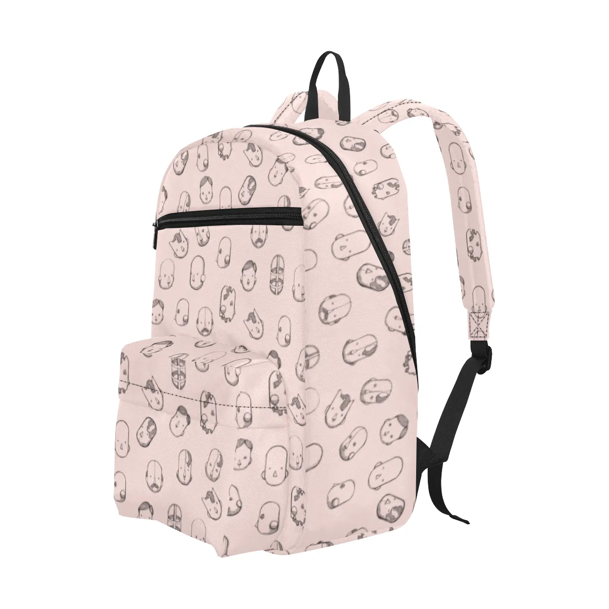 Robot Heads Pattern Large Capacity Travel Backpack