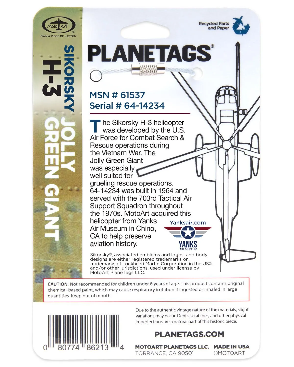 Sikorsky H-3 Yanks Plane Tag