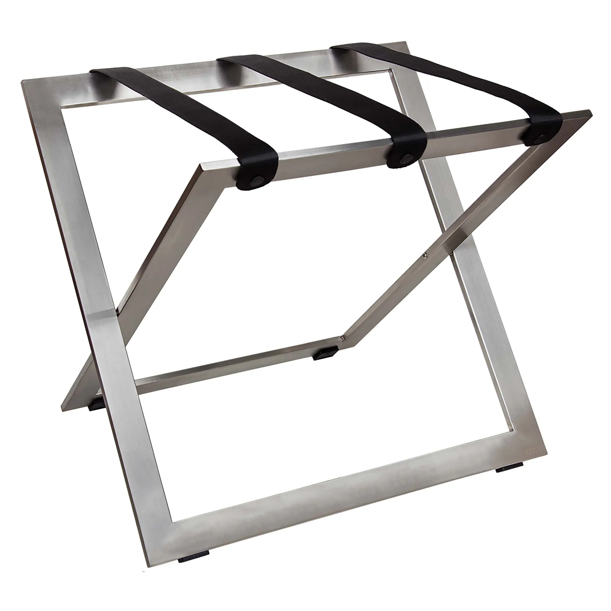 Stainless Steel Compact Luggage Rack with Leather Straps