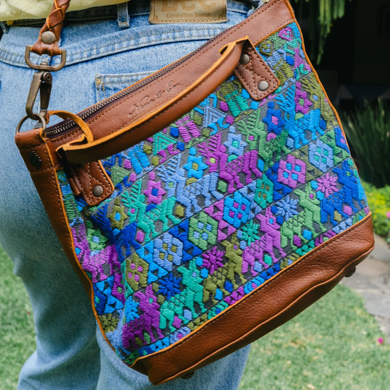 THE PERFECT BAG - POCKETLESS MINI - OOAK HUIPIL - CAFE - NO. 12486