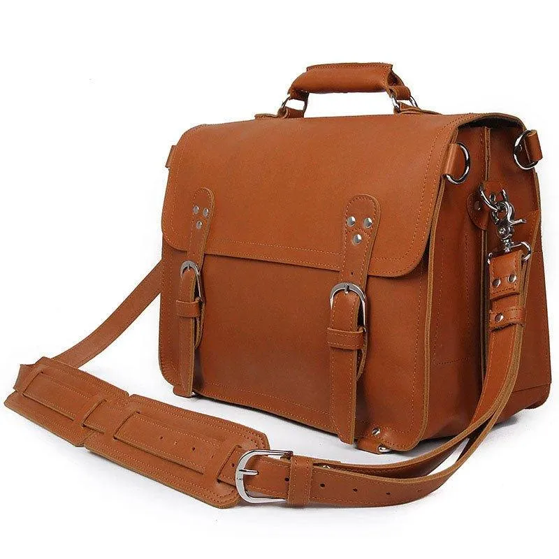 Woosir Vintage Leather Briefcase Backpack Convertible