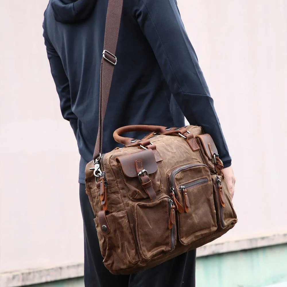 Woosir Vintage Mens Satchel Bags with Laptop Sleeve