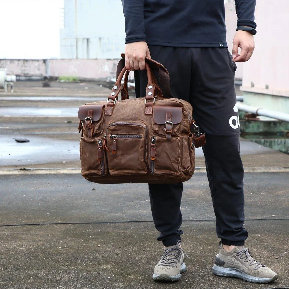 Woosir Vintage Mens Satchel Bags with Laptop Sleeve