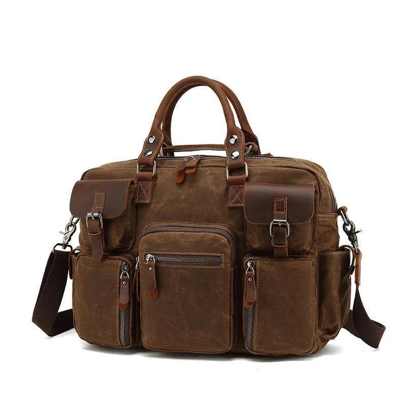 Woosir Vintage Mens Satchel Bags with Laptop Sleeve