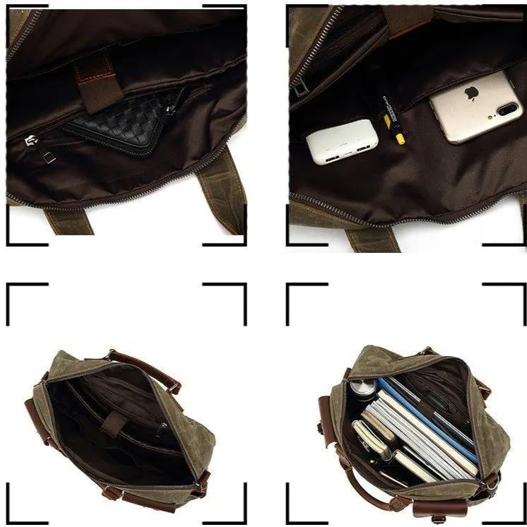 Woosir Vintage Mens Satchel Bags with Laptop Sleeve
