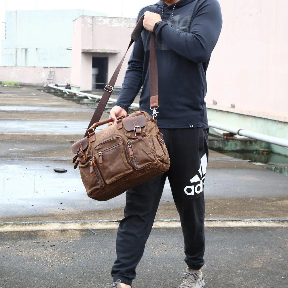 Woosir Vintage Mens Satchel Bags with Laptop Sleeve