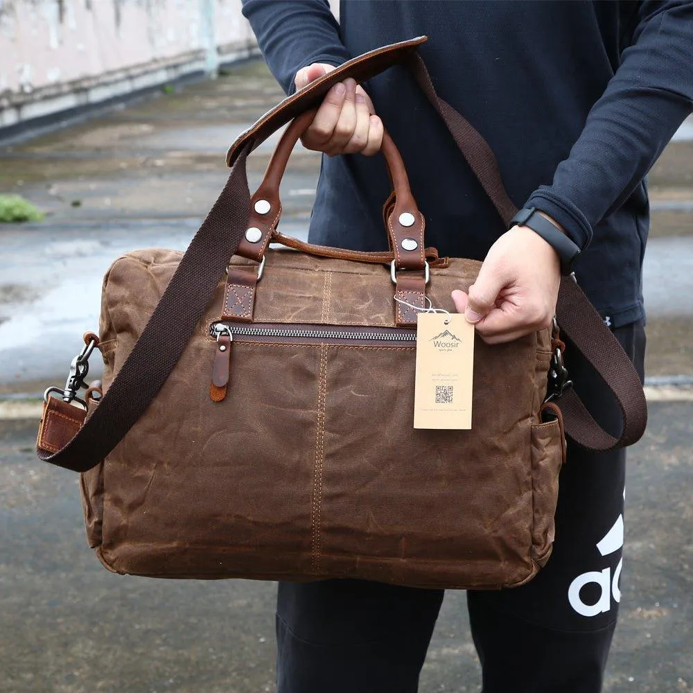 Woosir Vintage Mens Satchel Bags with Laptop Sleeve
