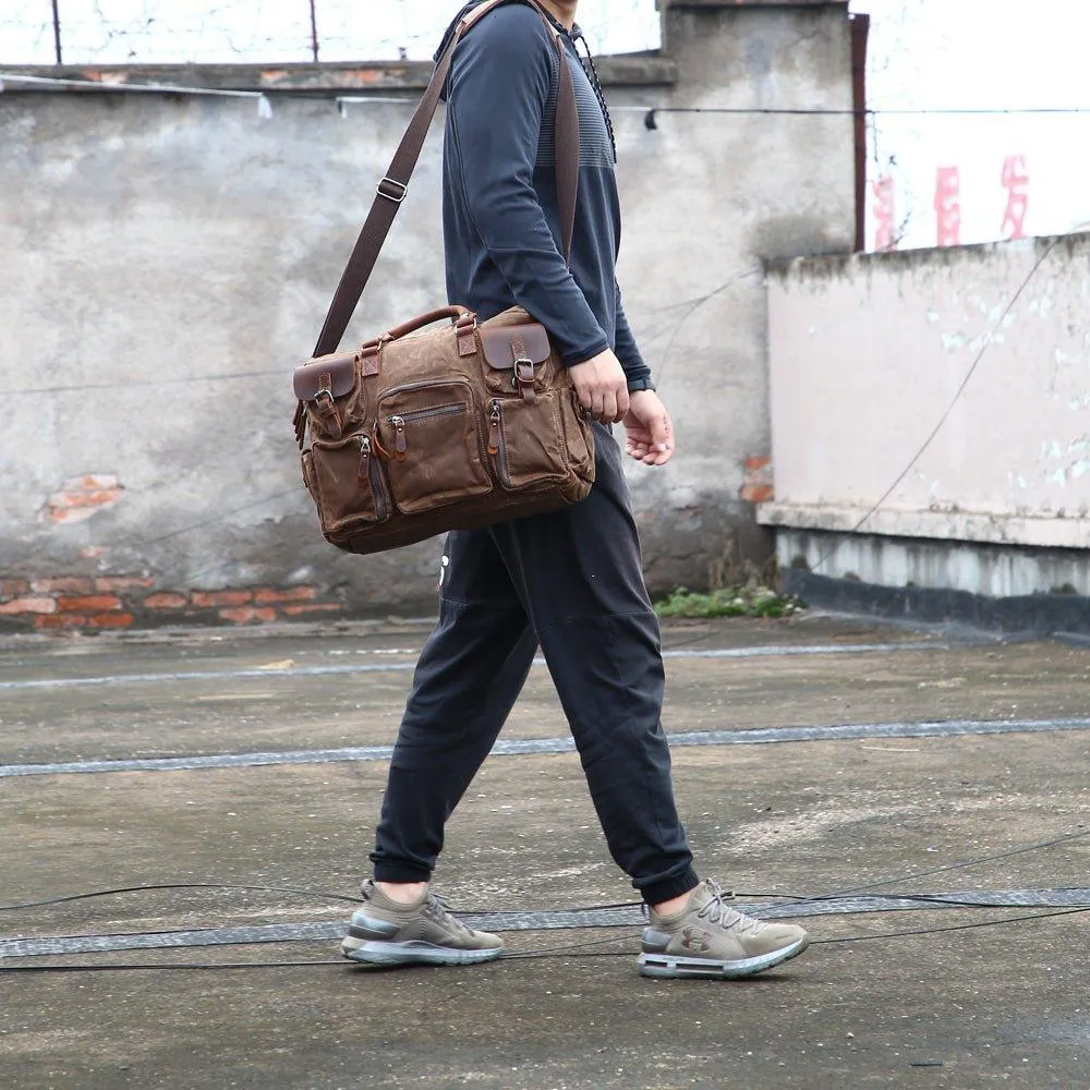 Woosir Vintage Mens Satchel Bags with Laptop Sleeve